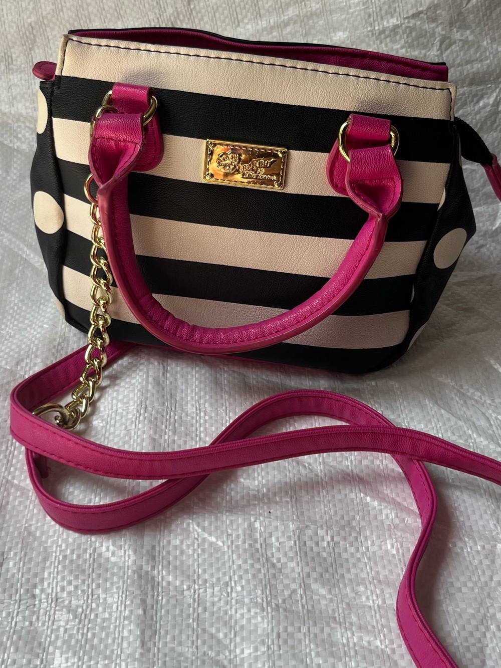 Betsey Johnson Crossbody Bag with Fuchsia Accents